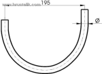 Рожок U-образный 115 мм с продольными полосками 